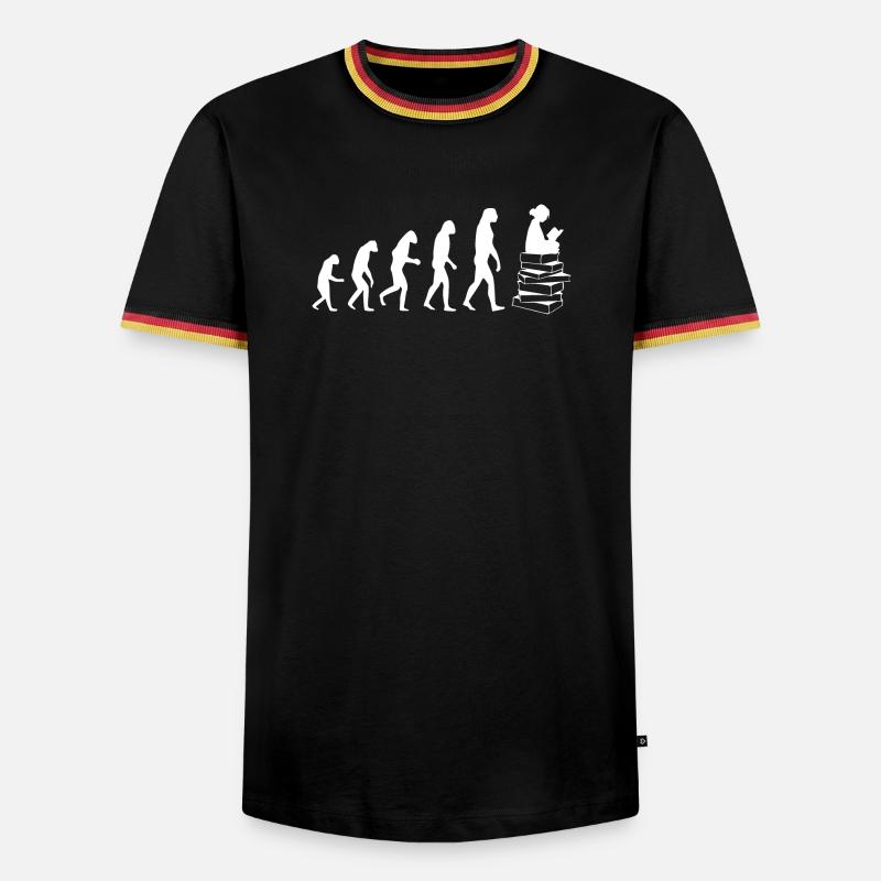 Read Evolution white - Männer Kontrast-T-Shirt - Schwarz/Dreifarbig