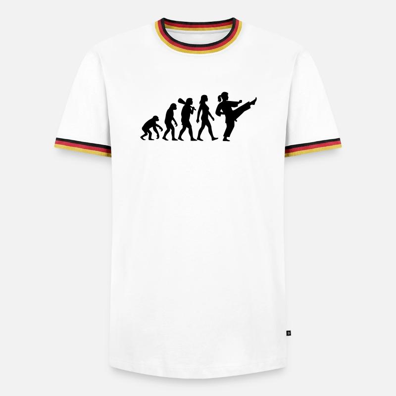 Karaté Évolution - T-shirt contrasté Homme - blanc/tricolore