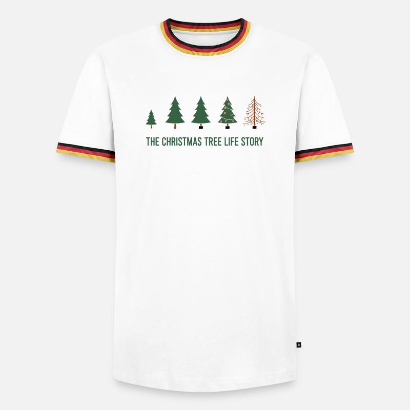 Weihnachtsbaum Evolution – Lustiges Xmas Design - Männer Kontrast-T-Shirt - Weiß/Dreifarbig
