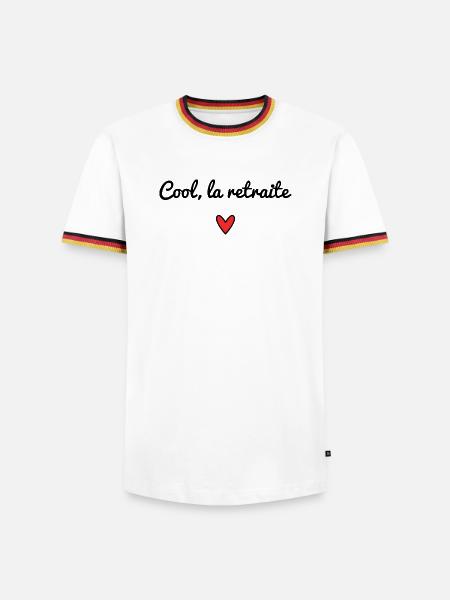 RETRAITE. RETRAITE. RETRAITEE. RETRAITE - T-shirt contrasté Homme - blanc/tricolore