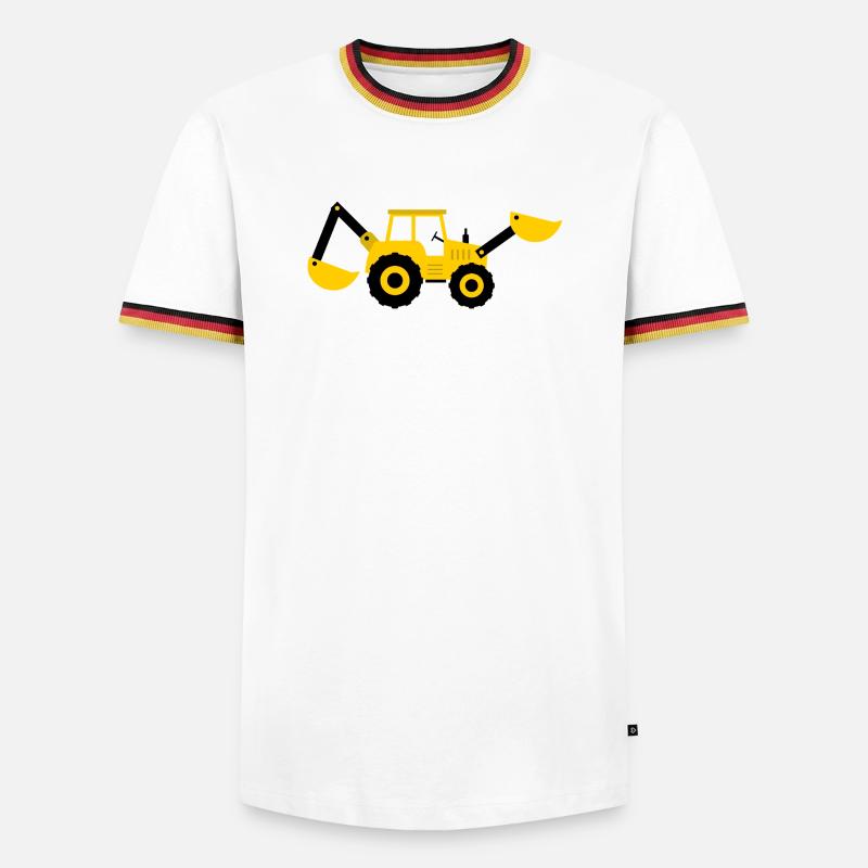Bagger - Männer Kontrast-T-Shirt - Weiß/Dreifarbig