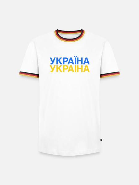 Ukraine Ukraina Ukrainian flag - Men's Ringer Shirt - white/tricolour