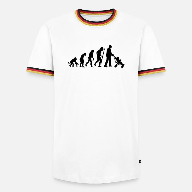 Die Entwicklung der (Groß-) Vaterschaft - Männer Kontrast-T-Shirt - Weiß/Dreifarbig