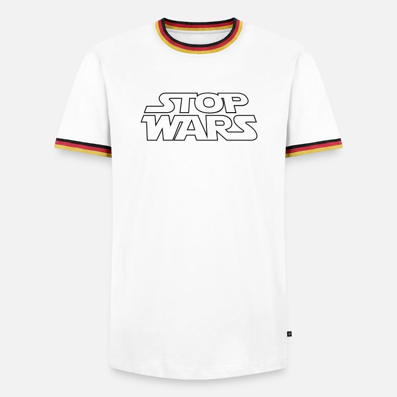Kriegsgegner Stop Wars - Männer Kontrast-T-Shirt - Weiß/Dreifarbig