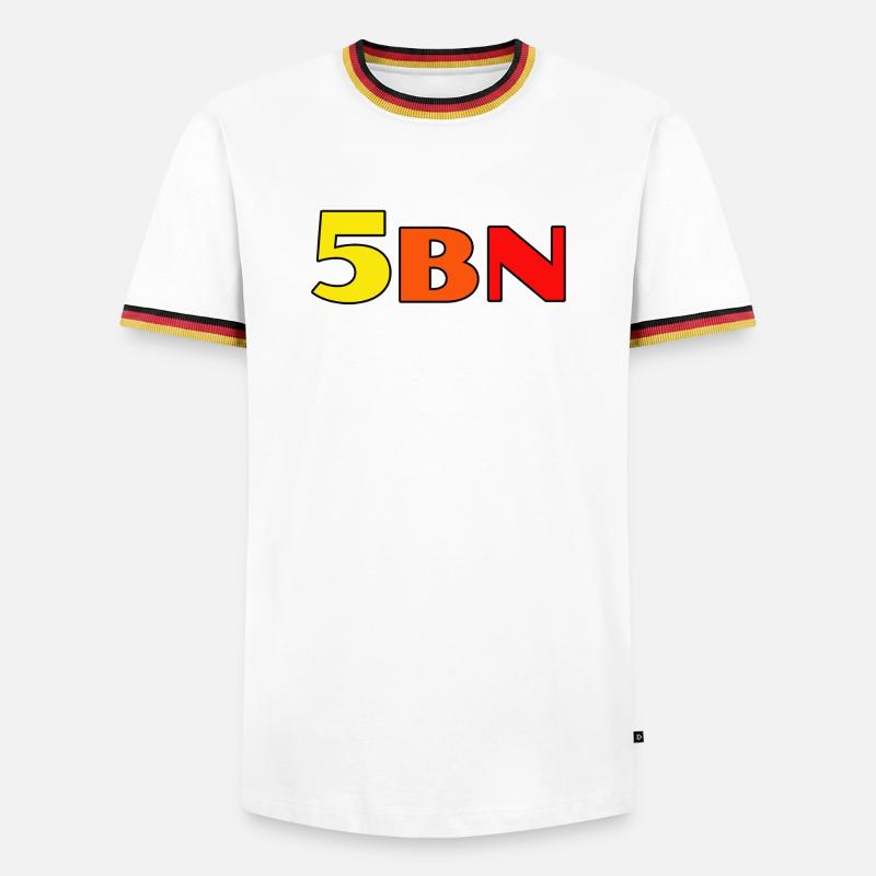 5BN Farbexplosion Blockbuchstaben - Männer Kontrast-T-Shirt - Weiß/Dreifarbig