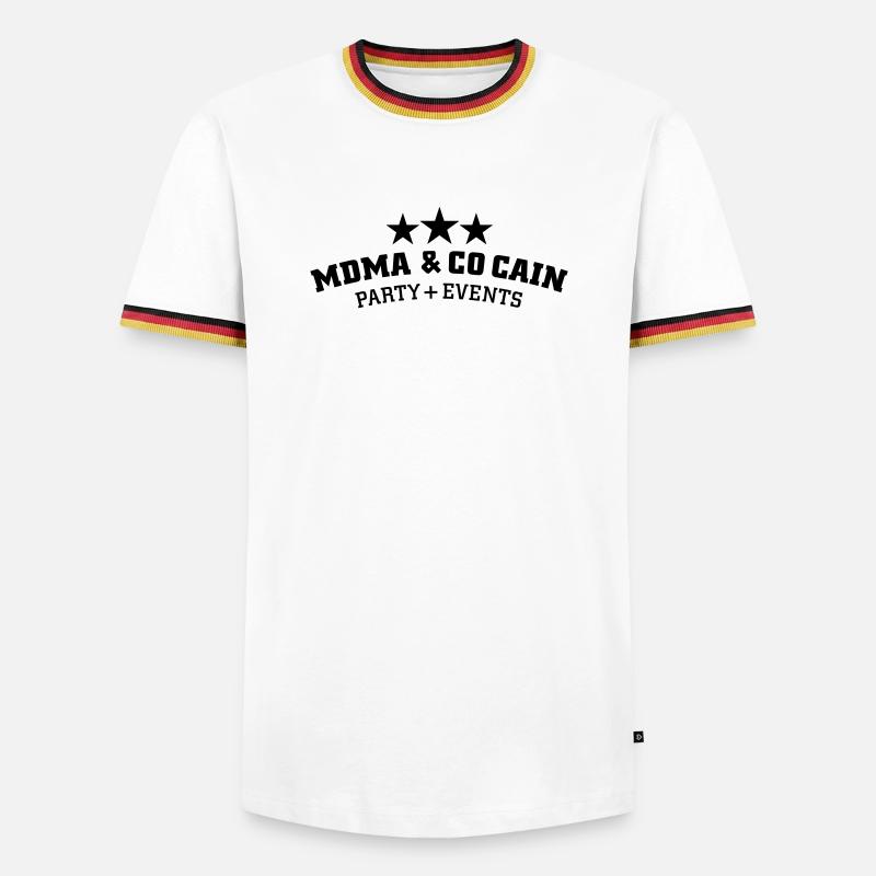 MDMA und Cocain - Männer Kontrast-T-Shirt - Weiß/Dreifarbig