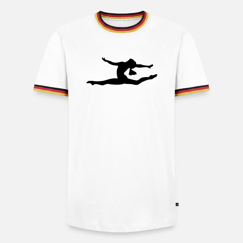 Gymnastik Mädchen - Männer Kontrast-T-Shirt - Weiß/Dreifarbig