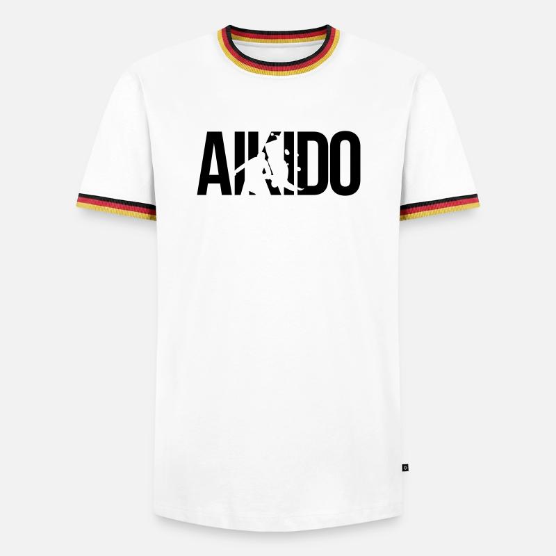 aikido - Men's Ringer Shirt - white/tricolour
