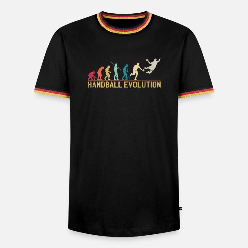 Handball Evolution Progression Design - Men's Ringer Shirt - black/tricolour