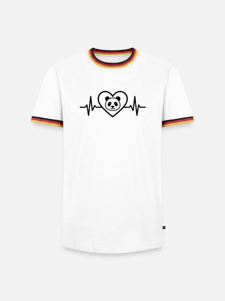 Panda Heart - Men's Ringer Shirt - white/tricolour