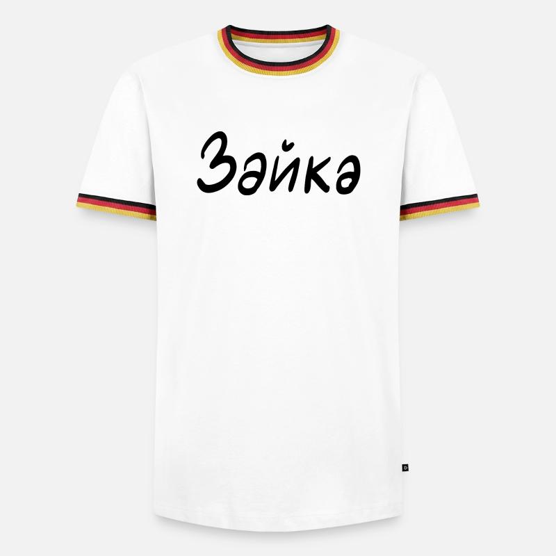 Rabbit - in Cyrillic script - Men's Ringer Shirt - white/tricolour