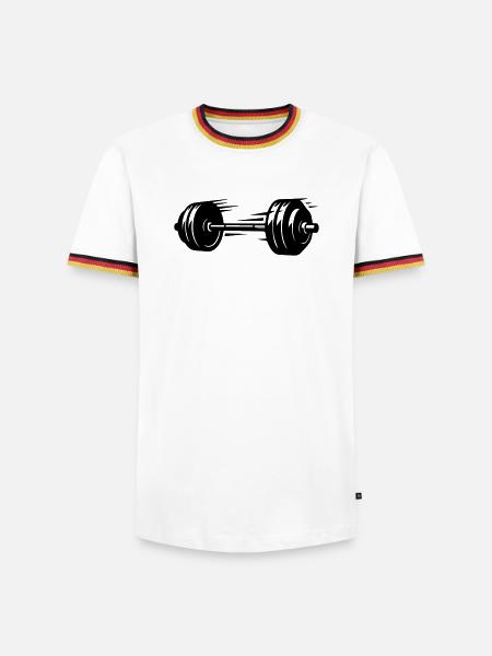 Barbell Symbol Dumbbells - Men's Ringer Shirt - white/tricolour