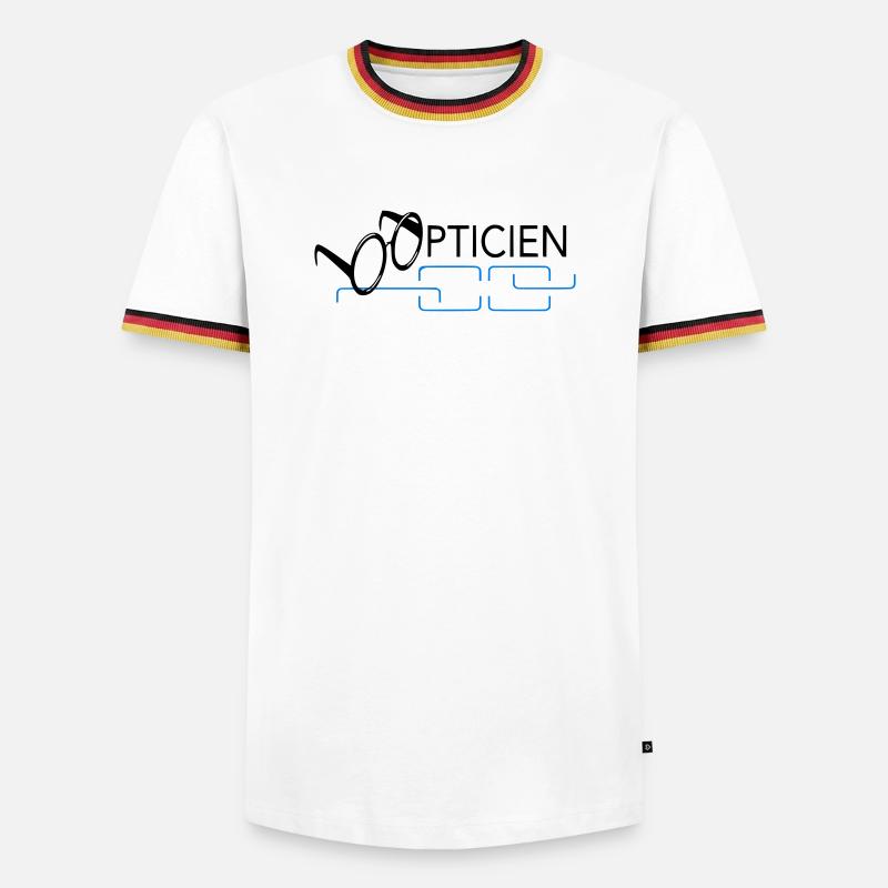 Optiker - Männer Kontrast-T-Shirt - Weiß/Dreifarbig