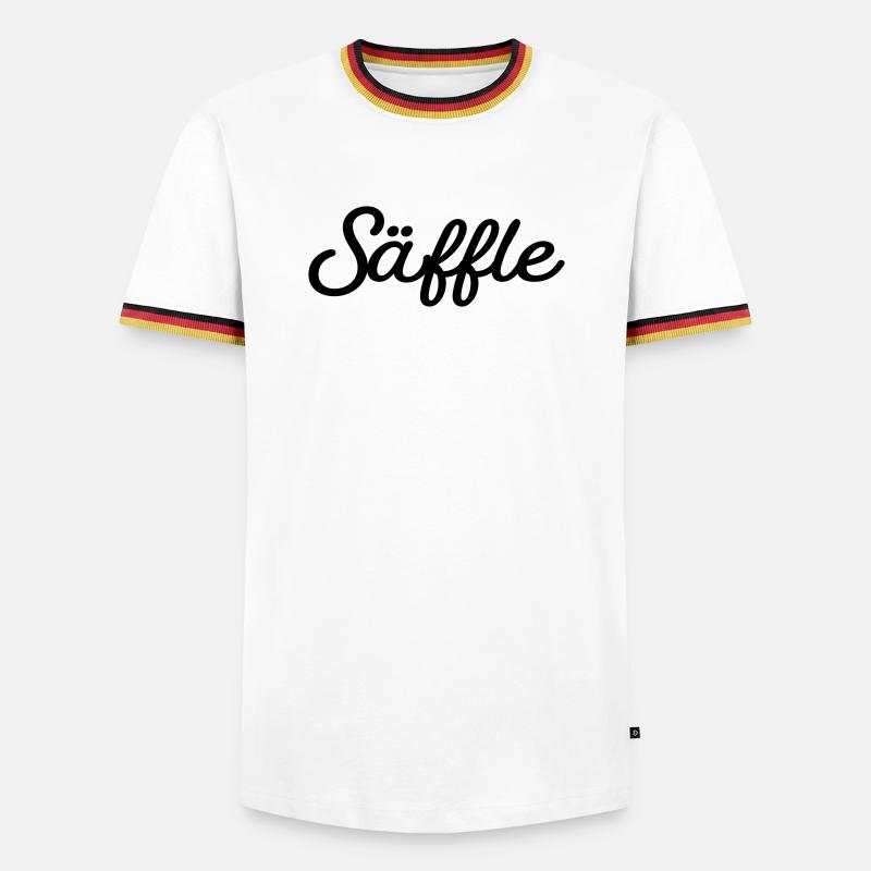 Säffle schwarz - Männer Kontrast-T-Shirt - Weiß/Dreifarbig