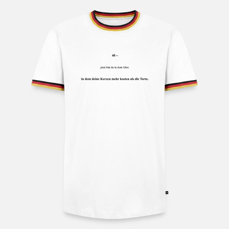 Please upload design - Men's Ringer Shirt - white/tricolour