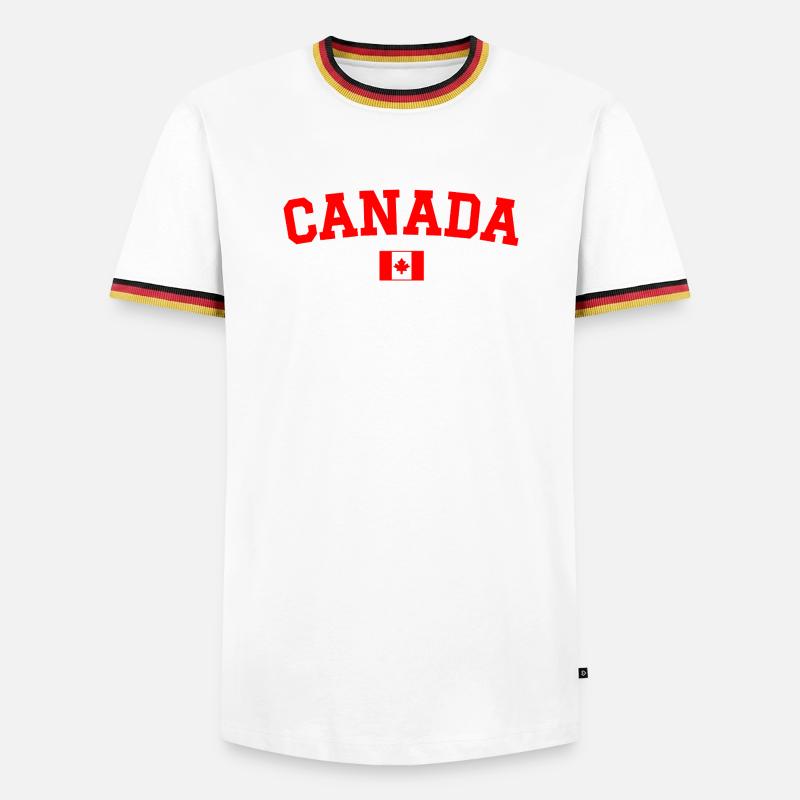 Canada Flag Design Red - Men's Ringer Shirt - white/tricolour