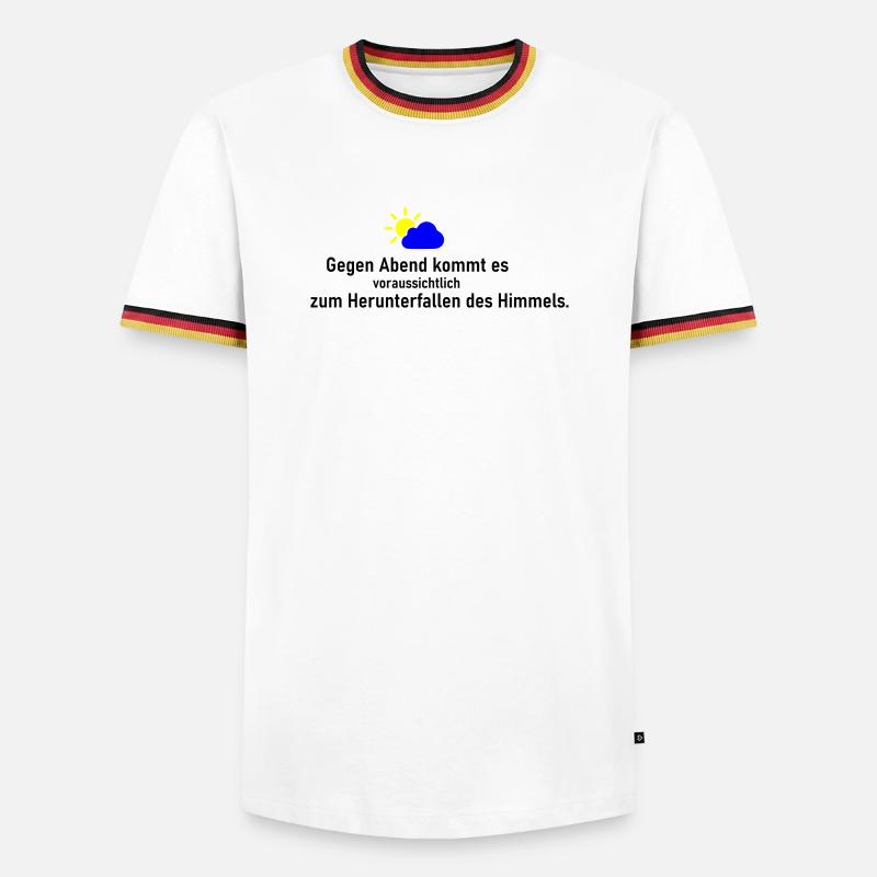 Himmel runter - Männer Kontrast-T-Shirt - Weiß/Dreifarbig