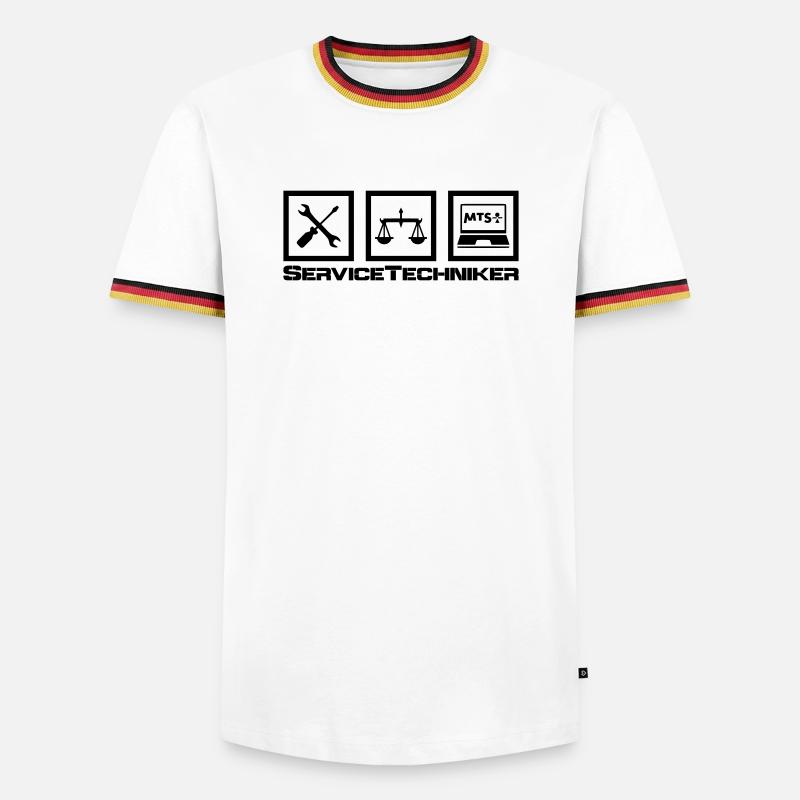 ServiceTech - Männer Kontrast-T-Shirt - Weiß/Dreifarbig