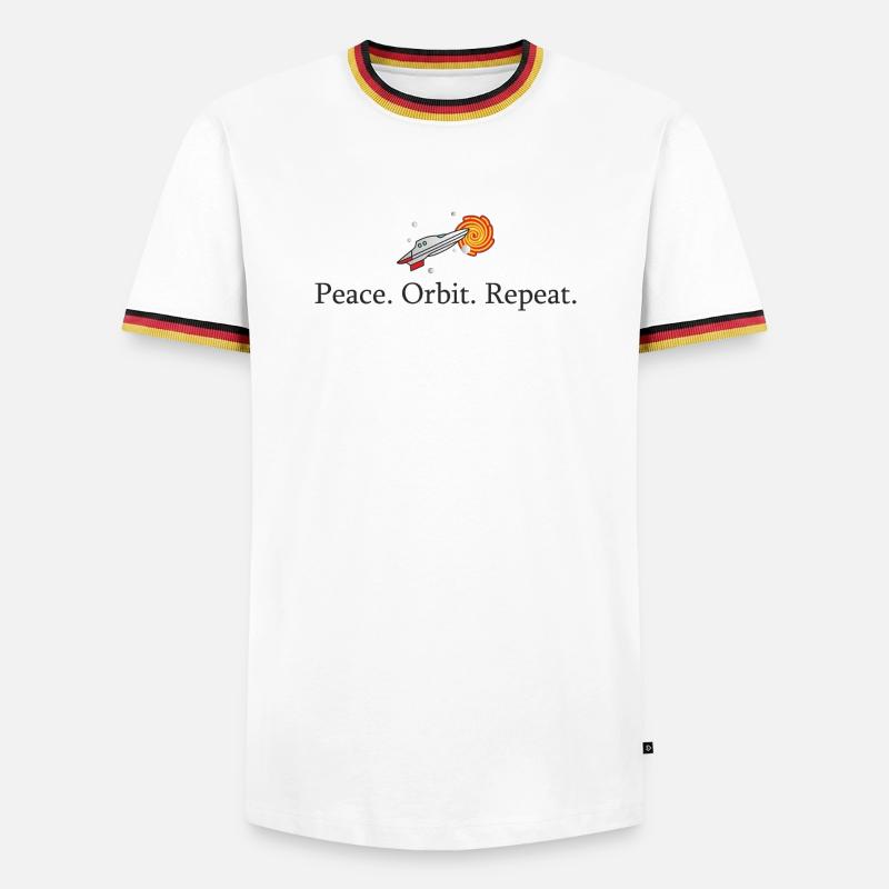 Peace Orbit Repeat Rocket - Men's Ringer Shirt - white/tricolour