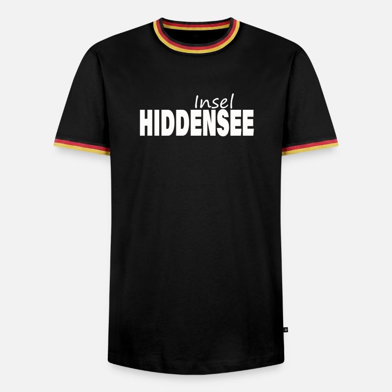HIDDENSEE - Männer Kontrast-T-Shirt - Schwarz/Dreifarbig