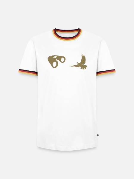 Minimalist Bird Watching Silhouette - Men's Ringer Shirt - white/tricolour