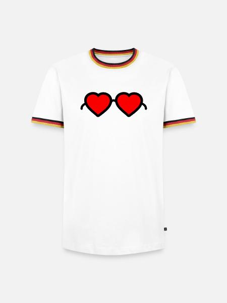 Heart Glasses - Men's Ringer Shirt - white/tricolour