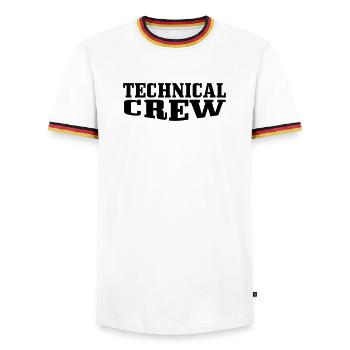 Technical Crew 2 - Männer Kontrast-T-Shirt - Weiß/Dreifarbig - Vorne - AI Model Female 172 light (172cm) & AI Model Male 185 light (185cm)