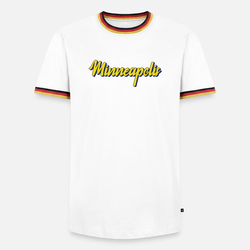 Minneapolis Script City Pride - Männer Kontrast-T-Shirt - Weiß/Dreifarbig