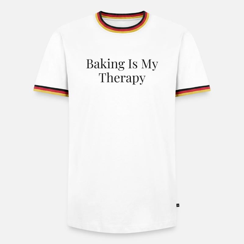 Baking is my therapy - Men's Ringer Shirt - white/tricolour