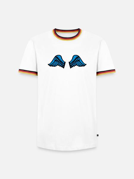 wings - Männer Kontrast-T-Shirt - Weiß/Dreifarbig