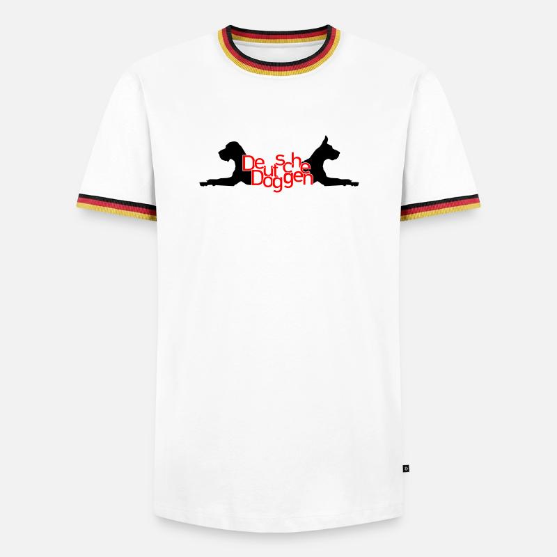 Deutsche Doggen - T / P - Männer Kontrast-T-Shirt - Weiß/Dreifarbig