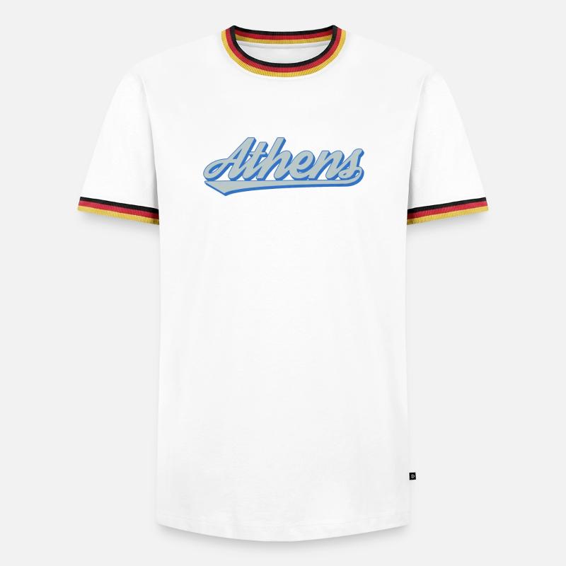 Athens Script Retro - Men's Ringer Shirt - white/tricolour