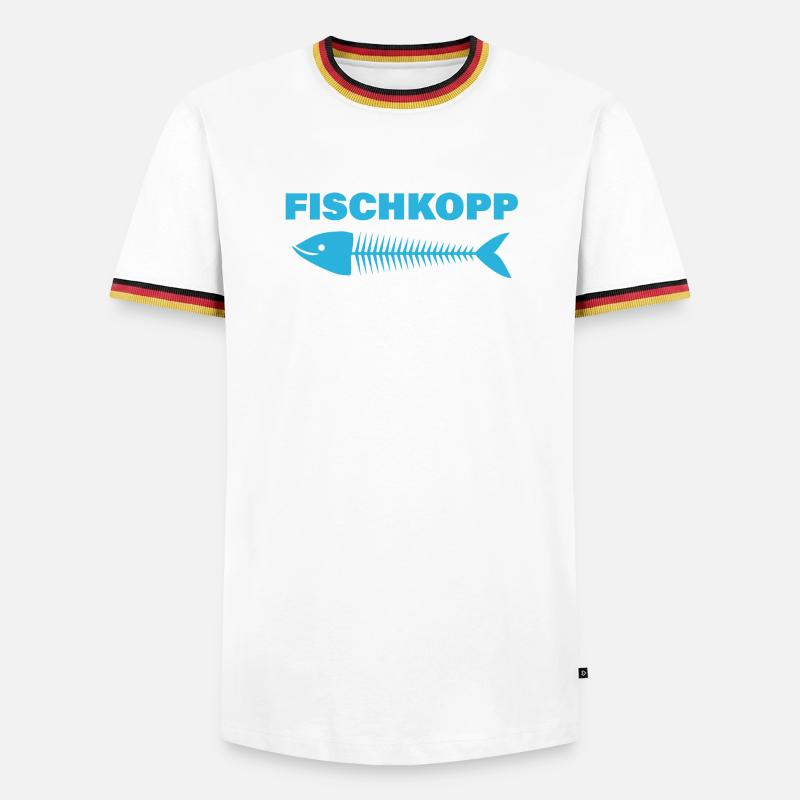 FISCHKOPP - Men's Ringer Shirt - white/tricolour