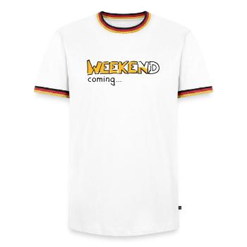 Weekend - T-shirt contrasté Homme - blanc/tricolore - Devant - AI Model Female 172 light (172cm) & AI Model Male 185 light (185cm)