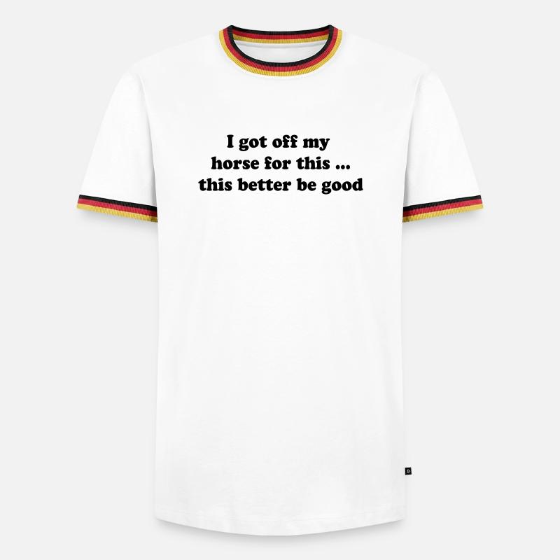 Pferd - Männer Kontrast-T-Shirt - Weiß/Dreifarbig