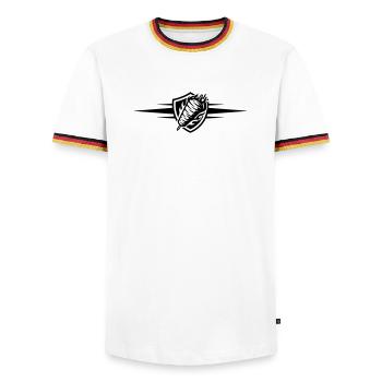 Döner Symbol Dönerskeß - Men's Ringer Shirt - white/tricolour - Front - AI Model Female 172 light (172cm) & AI Model Male 185 light (185cm)