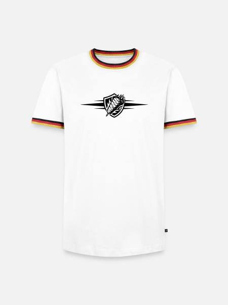 döner symbol dönerspieß - Männer Kontrast-T-Shirt - Weiß/Dreifarbig