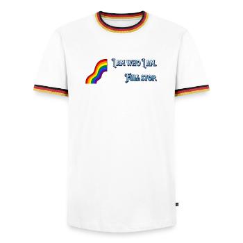I am what I am - Men's Ringer Shirt - white/tricolour - Front - AI Model Female 172 light (172cm) & AI Model Male 185 light (185cm)