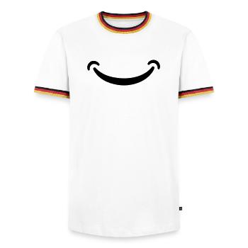 Smile - Men's Ringer Shirt - white/tricolour - Front - AI Model Female 172 light (172cm) & AI Model Male 185 light (185cm)
