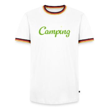 Camping Flower Camper Quotes Hobby Summer Van Life - Men's Ringer Shirt - white/tricolour - Front - AI Model Female 172 light (172cm) & AI Model Male 185 light (185cm)