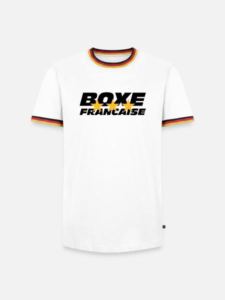 Boxen Francaise - Männer Kontrast-T-Shirt - Weiß/Dreifarbig