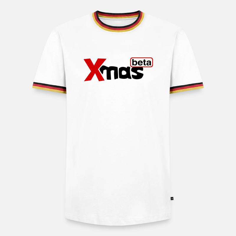 Xmas beta - Männer Kontrast-T-Shirt - Weiß/Dreifarbig