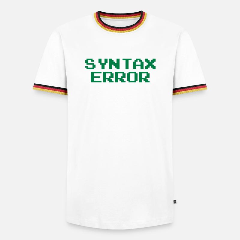 Syntax Error - Männer Kontrast-T-Shirt - Weiß/Dreifarbig