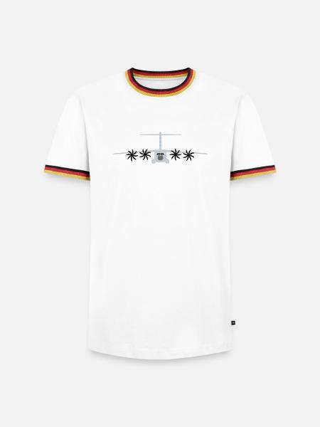 A400M grau - Männer Kontrast-T-Shirt - Weiß/Dreifarbig