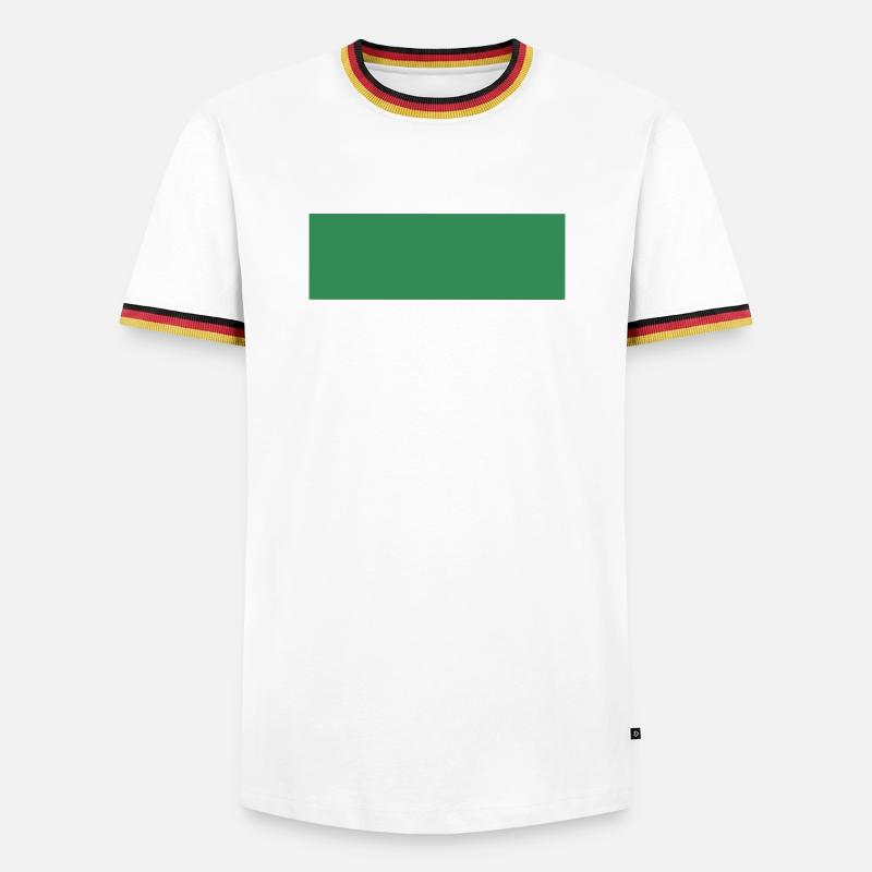 Abstract Green Rectangle Print - Men's Ringer Shirt - white/tricolour