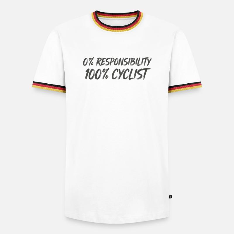 0% Responsibility 100% Cyclists - Men's Ringer Shirt - white/tricolour