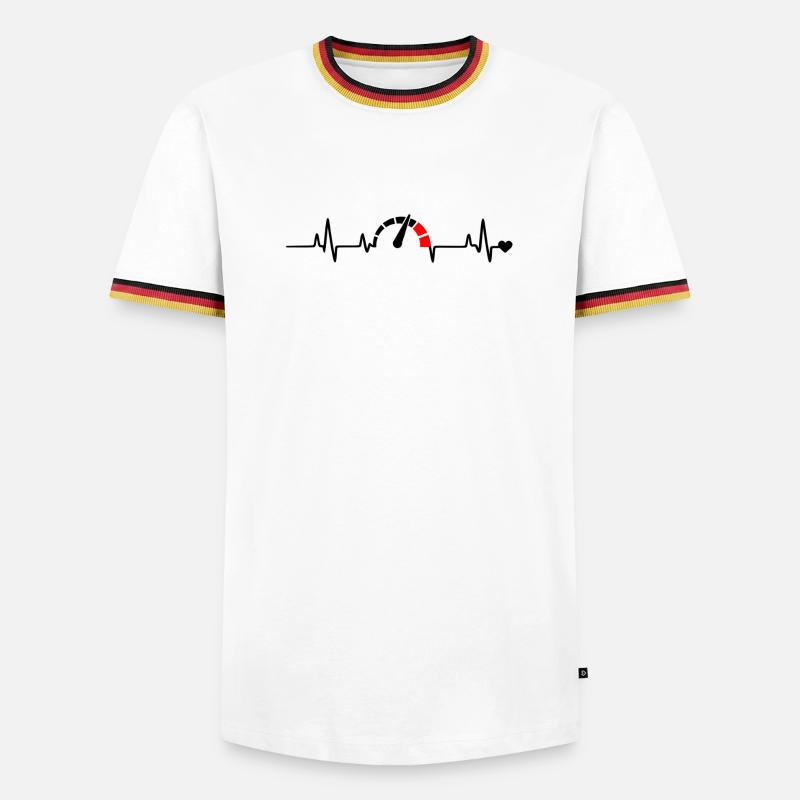 Red Segment Bow Logo Pattern - Men's Ringer Shirt - white/tricolour