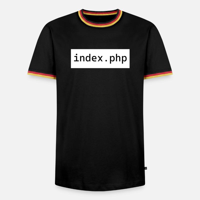 index php - Männer Kontrast-T-Shirt - Schwarz/Dreifarbig