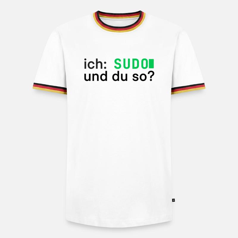 ich: SUDO und du so? Linux Programmierer - dunkel - Männer Kontrast-T-Shirt - Weiß/Dreifarbig