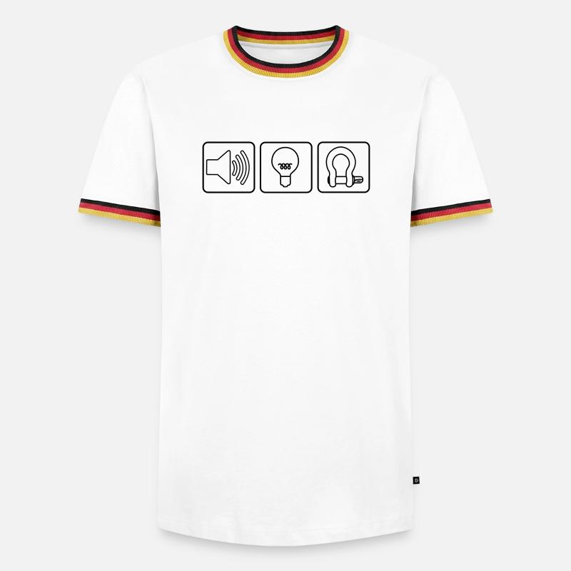 Sound Light Rigging Logo - Männer Kontrast-T-Shirt - Weiß/Dreifarbig